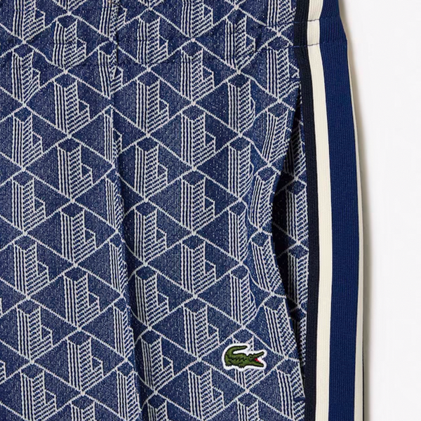 LACOSTE - PANT JACQUARD MONOGRAM BLUE