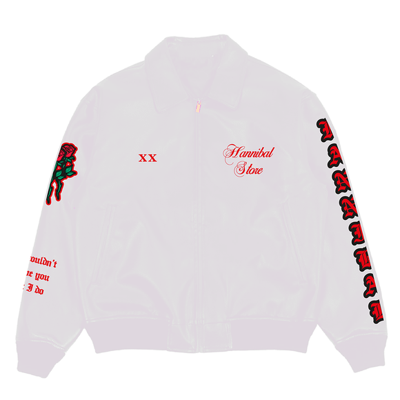 HANNIBAL STORE - XX ANNIVERSARY WHITE CROP LEATHER JACKET