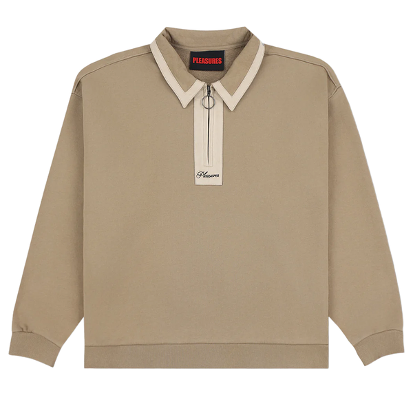 PLEASURES - DRIFT ZIP POLO TAN