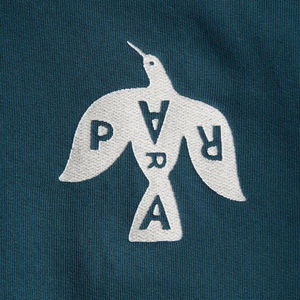 PARRA - CROW LOGO HOODED SWEAT TEAL