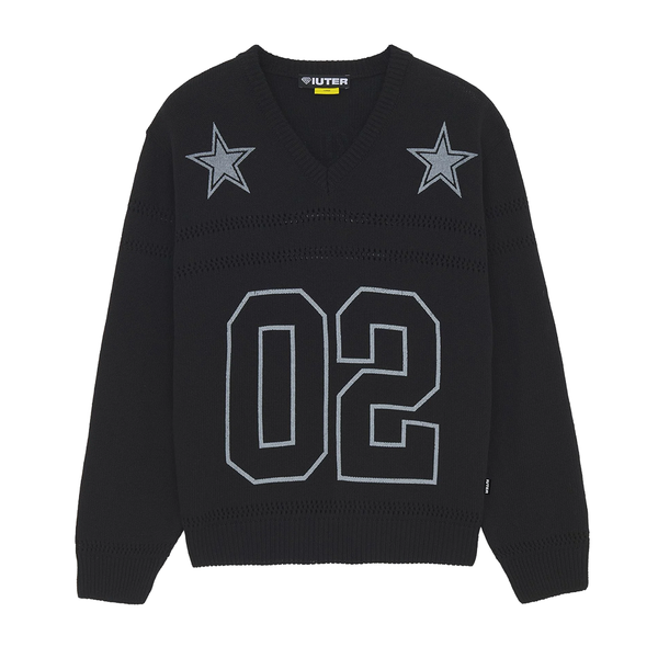 IUTER - STARS FOOTBALL SWEATER BLACK