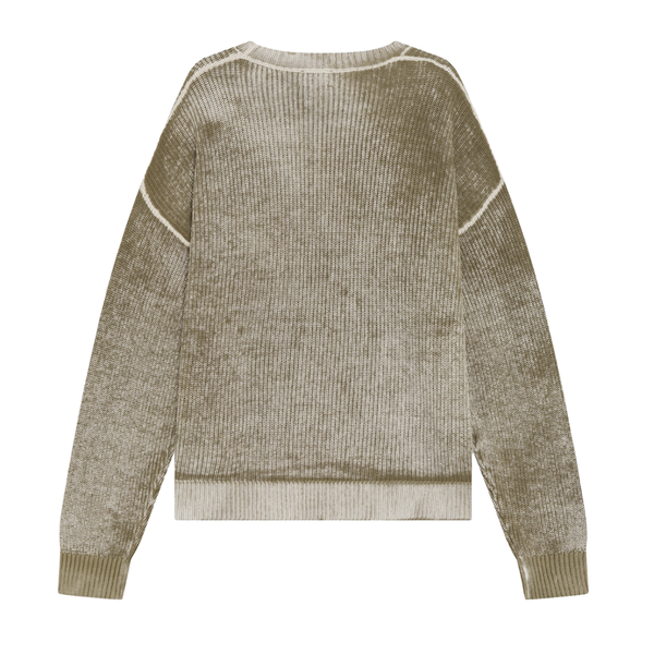 AMISH - CREW COTTON PRINT LOGO MOSS