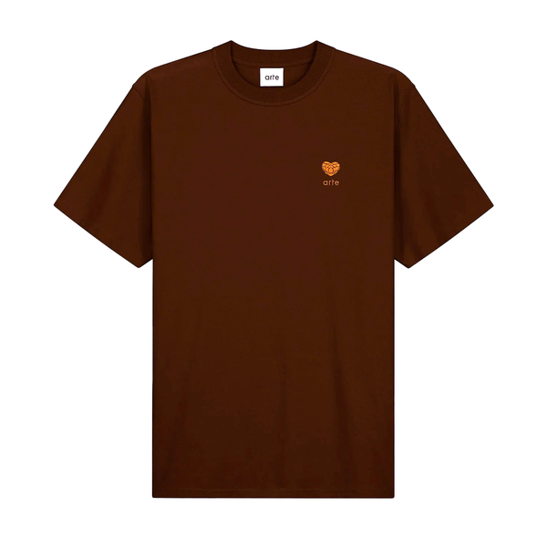 ARTE - HEART FLOWER LOGO T-SHIRT BROWN