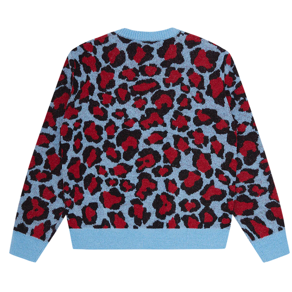 ICECREAM - LEOPARD PRINT KNITTED CARDIGAN RED/BLUE