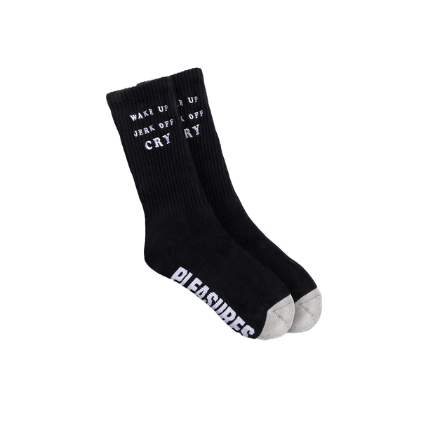 PLEASURES - WAKE UP SOCKS BLACK