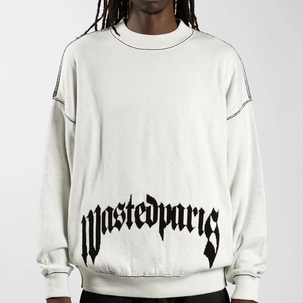 WASTED PARIS - PITCHER REVERSE SWEATER WHITE/BLACK