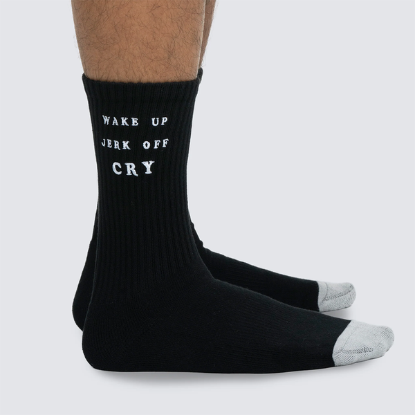 PLEASURES - WAKE UP SOCKS BLACK