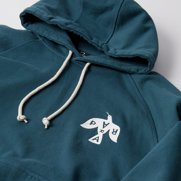 PARRA - CROW LOGO HOODED SWEAT TEAL