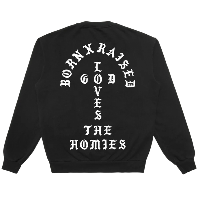 BORN X RAISED - UNCONDITIONAL LOVE CREWNECK BLACK