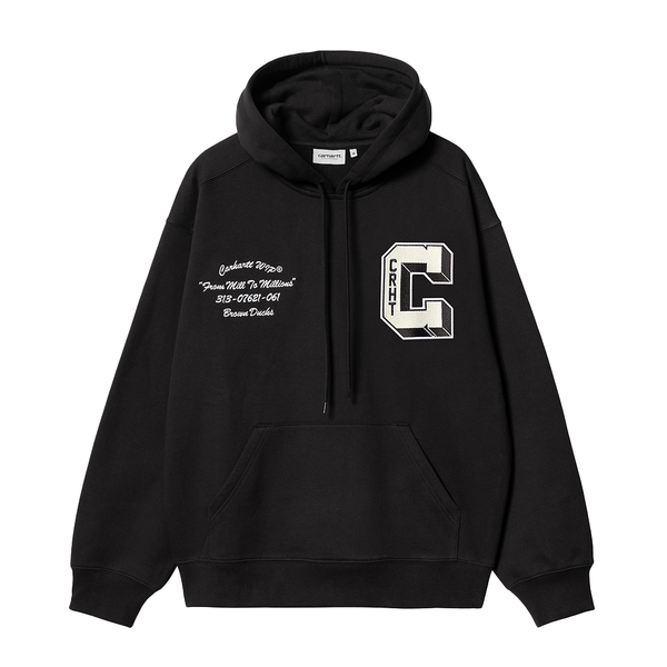 CARHARTT WIP - HOODED BROWN DUCKS SWEAT BLACK