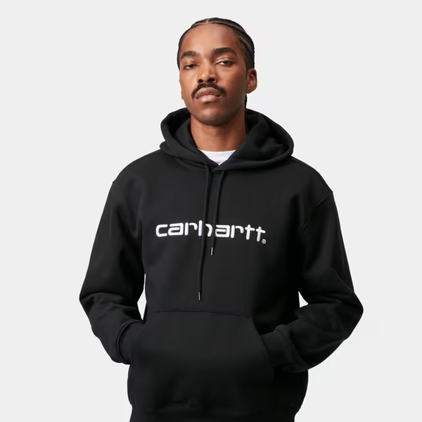 CARHARTT WIP - CARHARTT HOODED SWEAT BLACK/WHITE