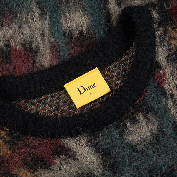 DIME - PLAID MOHAIR KNIT BLACK