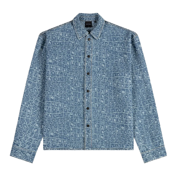 DAILY PAPER - CROC JACQUARD DENIM SHIRT BLUE