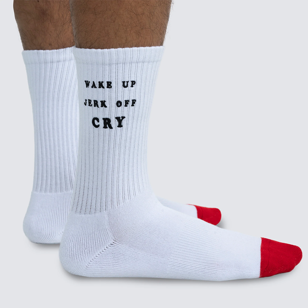 PLEASURES - WAKE UP SOCKS WHITE