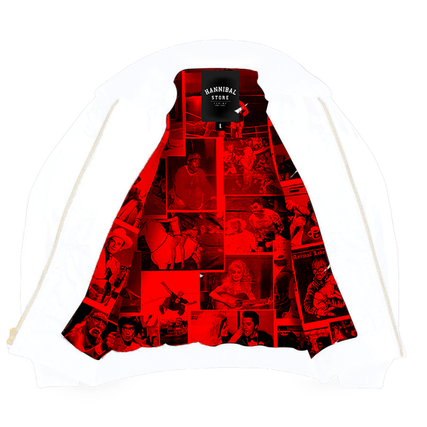 HANNIBAL STORE - XX ANNIVERSARY WHITE CROP LEATHER JACKET