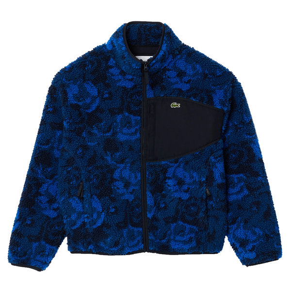 LACOSTE - ZIP FLEECE JACKET FLORAL PRINT BLUE