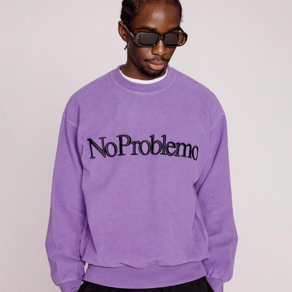 NO PROBLEMO - REVERSE FLEECE SWEAT LILAC