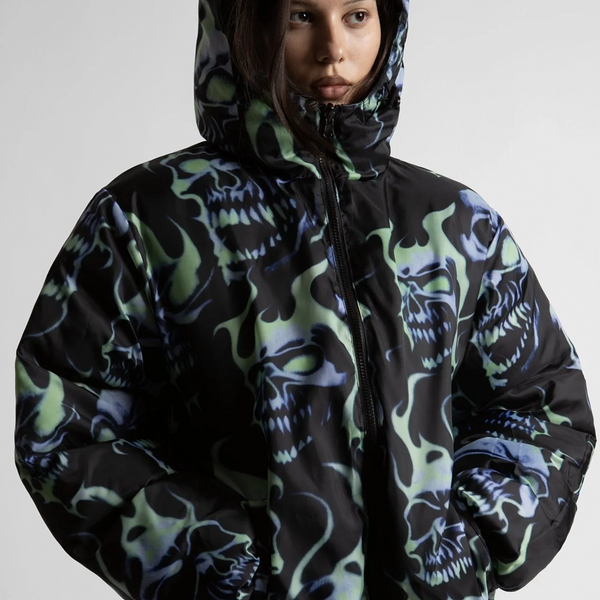 WASTED PARIS - PUFFER REVERSIBLE JACKET SKULL BLACK
