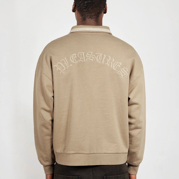 PLEASURES - DRIFT ZIP POLO TAN