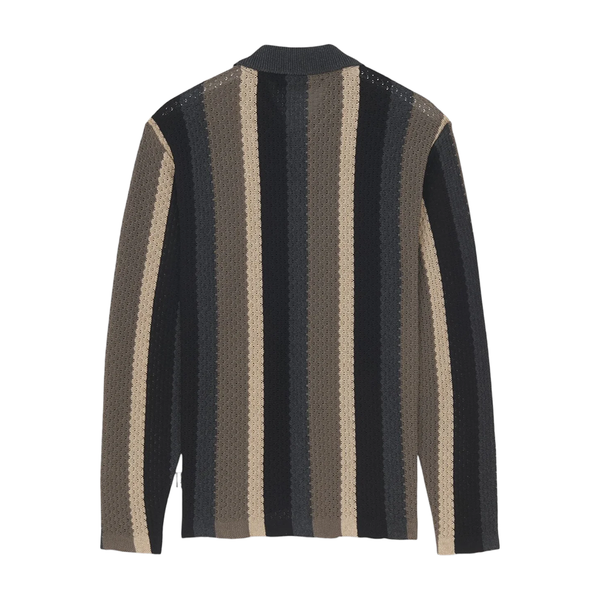 IUTER - STRIPED KNIT L/S SHIRT BLACK