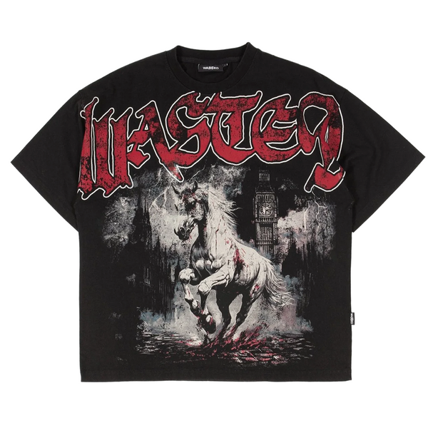 WASTED PARIS - DEFY BOXY T-SHIRT FADED BLACK