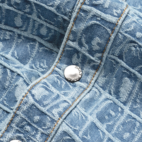 DAILY PAPER - CROC JACQUARD DENIM SHIRT BLUE