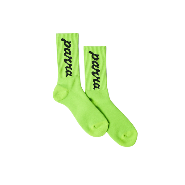 PARRA - SCRIPT LOGO SOCKS ACID GREEN