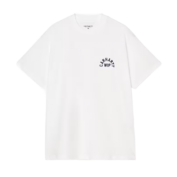 CARHARTT WIP - S/S ARCH SCRIPT T-SHIRT WHITE/DARK NAVY
