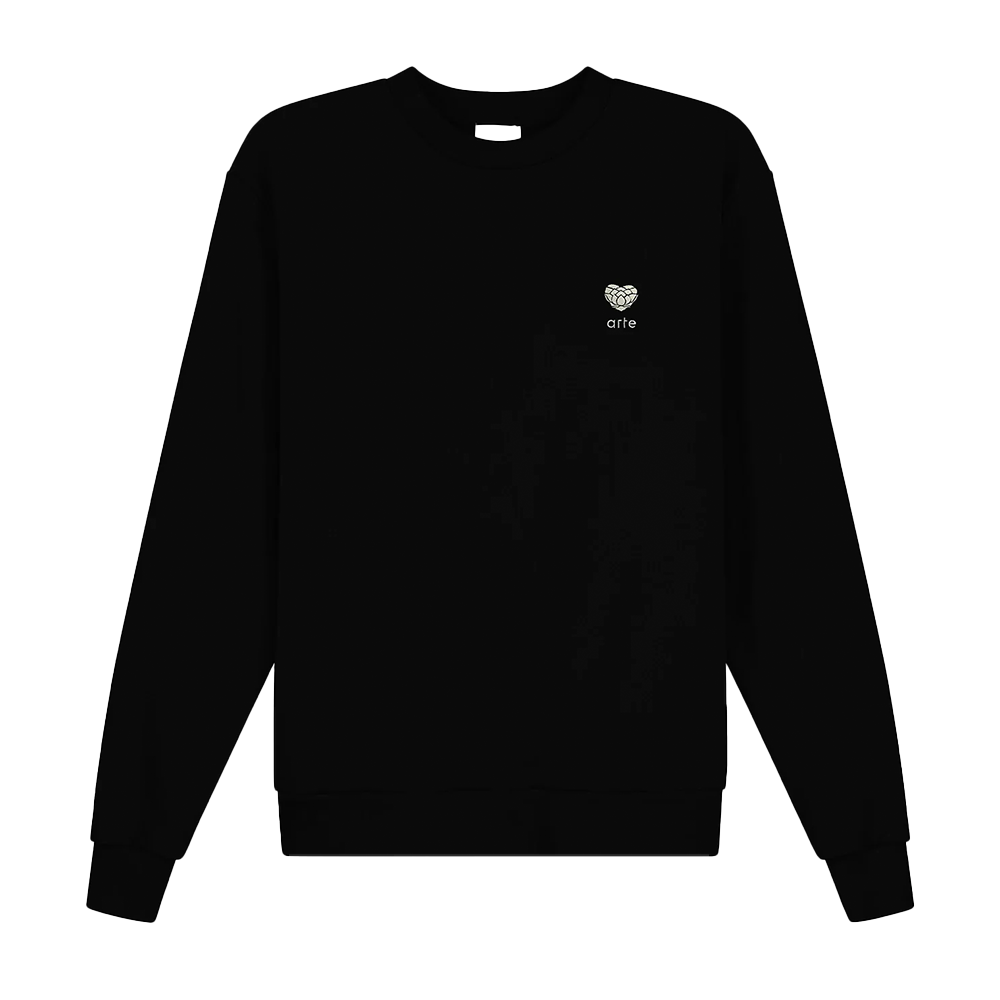 ARTE - HEART FLOWER CREWNECK BLACK