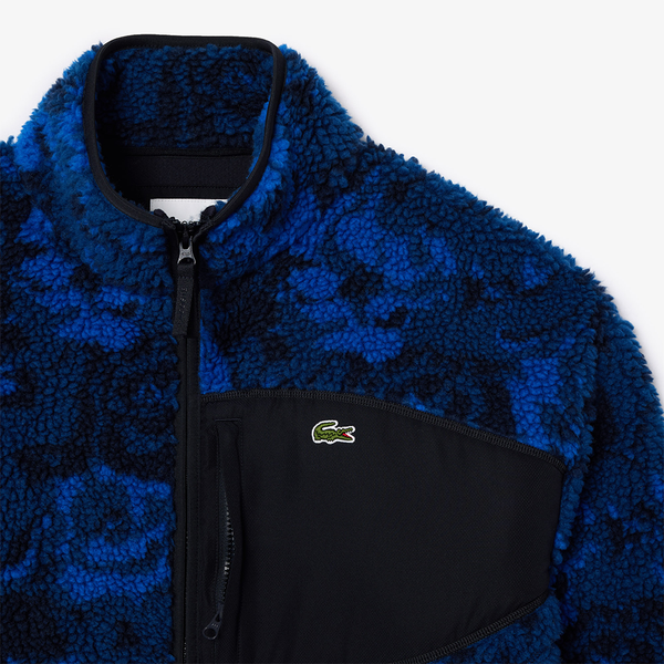 LACOSTE - ZIP FLEECE JACKET FLORAL PRINT BLUE