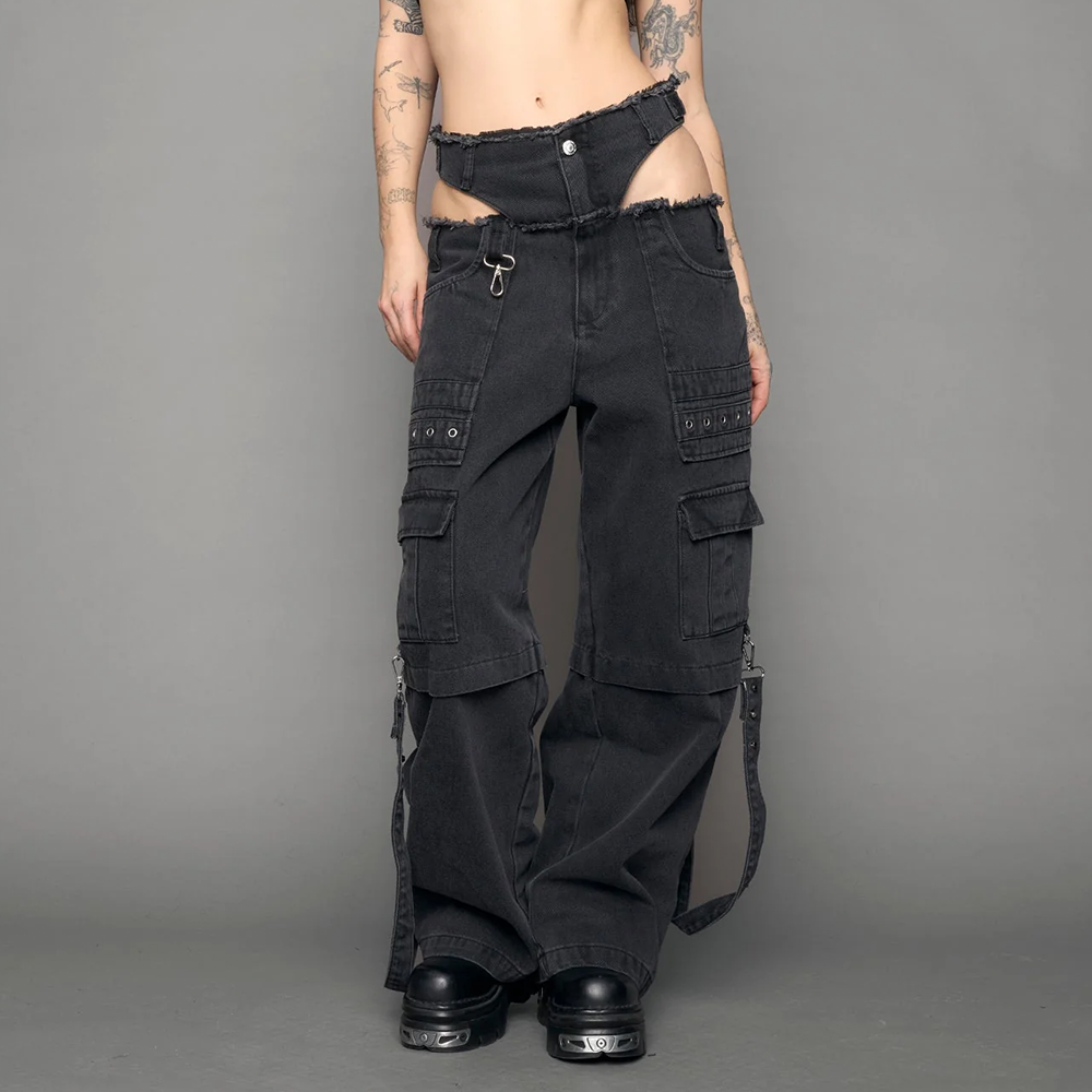 NAMILIA - CARGO PANTY TROUSERS BLACK
