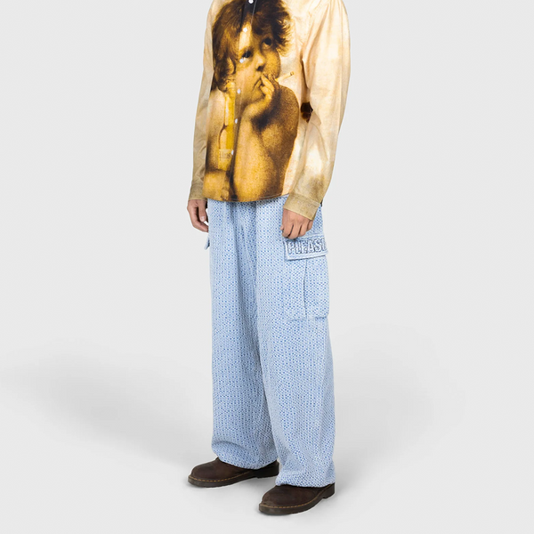 PLEASURES - KNITTED INDIGO CARGO PANTS INDIGO