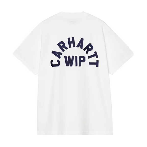 CARHARTT WIP - S/S ARCH SCRIPT T-SHIRT WHITE/DARK NAVY