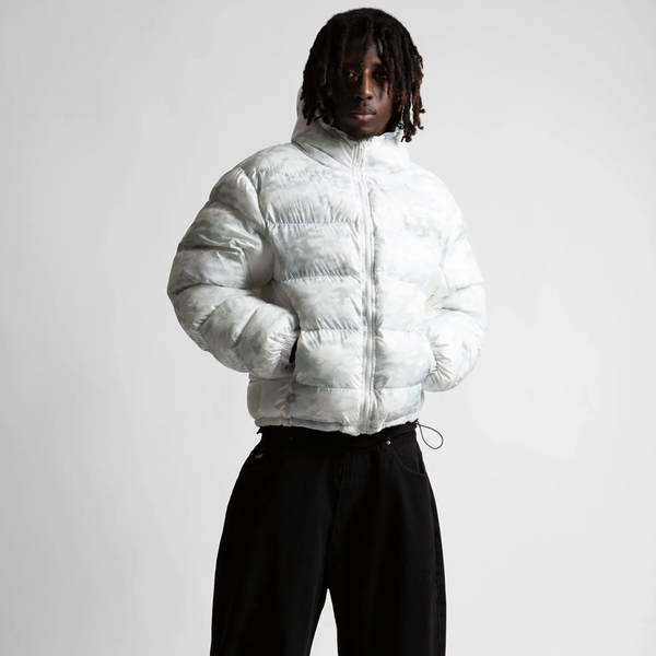 WASTED PARIS - DIGICAMO REVERSIBLE PUFFER JACKET WHITE/BLACK