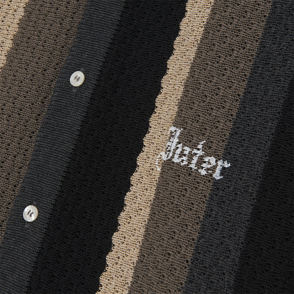 IUTER - STRIPED KNIT L/S SHIRT BLACK