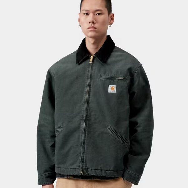 CARHARTT WIP - OG DETROIT JACKET RAVEN BLACK STONE CANVAS