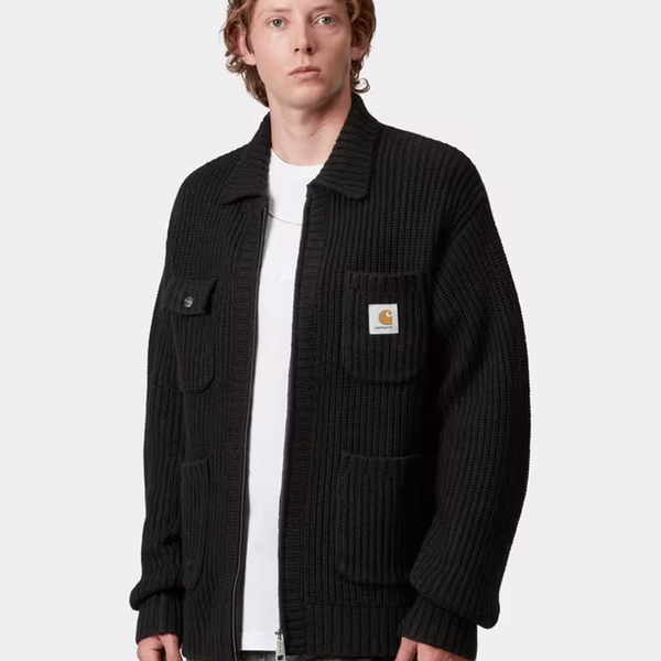 CARHARTT WIP - CHORE KNIT JACKET BLACK