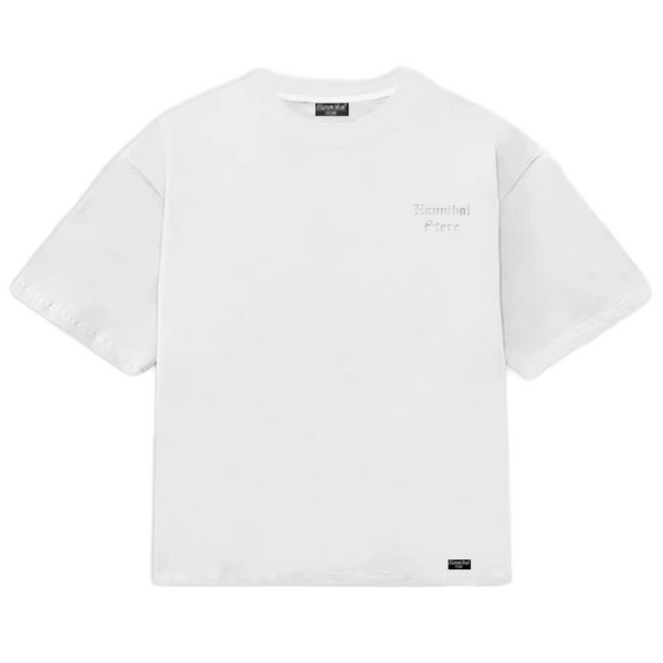 HANNIBAL STORE - EMBROIDERY GOTHIC LOGO BOXY FIT T-SHIRT WHITE