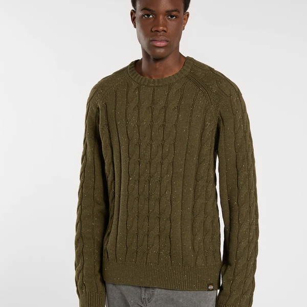 DICKIES - VANLEER CABLE SWEATER MILITARY GREEN