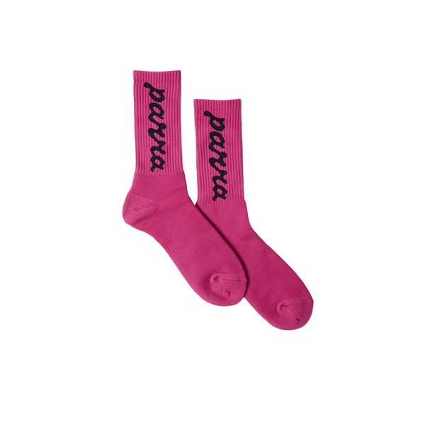 PARRA - SCRIPT LOGO SOCKS HOT PINK