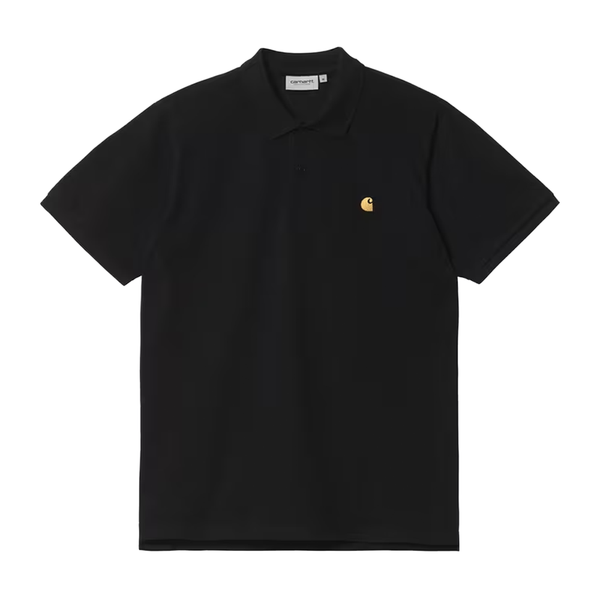 CARHARTT WIP - S/S CHASE PIQUE POLO BLACK/GOLD