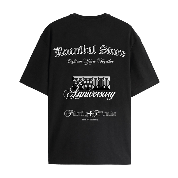 HANNIBAL STORE - XVIII YEARS ANNIVERSARY TEE BLACK