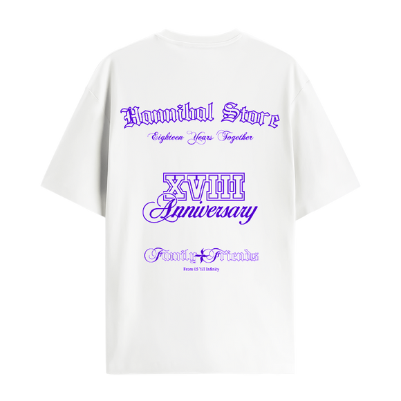 HANNIBAL STORE - XVIII YEARS ANNIVERSARY TEE WHITE