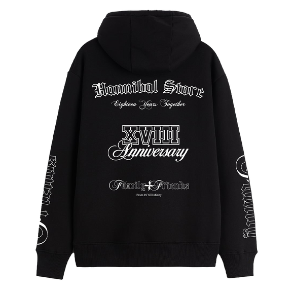 HANNIBAL STORE - XVIII ANNIVERSARY HOODIE BLACK