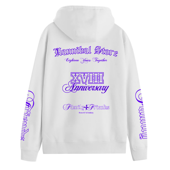 HANNIBAL STORE - XVIII ANNIVERSARY HOODIE WHITE