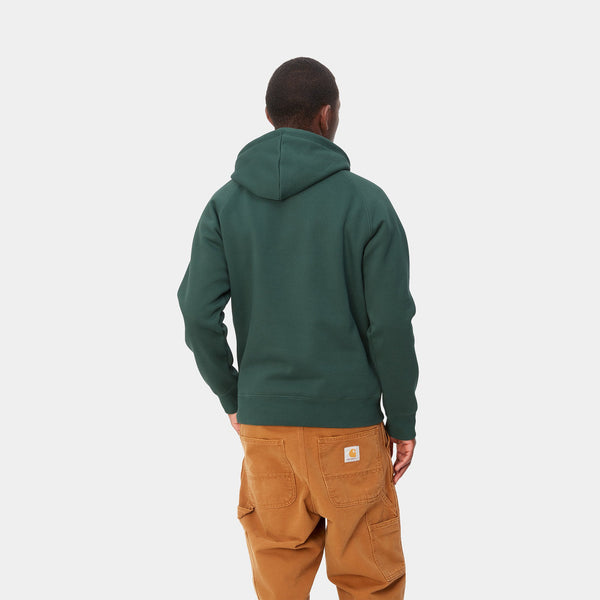 CARHARTT WIP - HOODED CHASE SWEATSHIRT DISCOVERY GREEN/GOLD