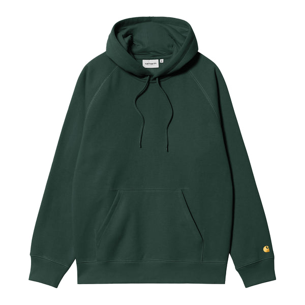 CARHARTT WIP - HOODED CHASE SWEATSHIRT DISCOVERY GREEN/GOLD