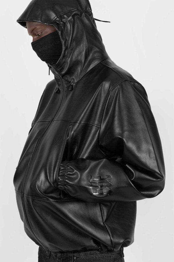 WASTED PARIS - WINDBREAKER NATION FAUX LEATHER BLACK